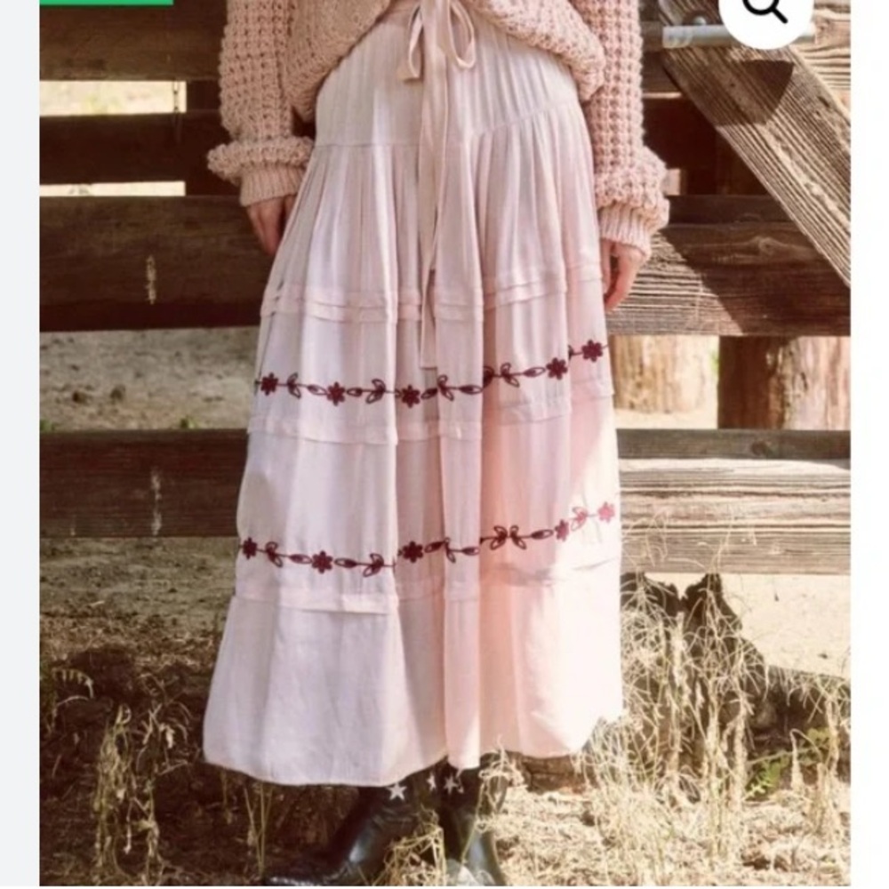 THE GREAT. Pastoral Skirt. Pale Blush. SZ 1